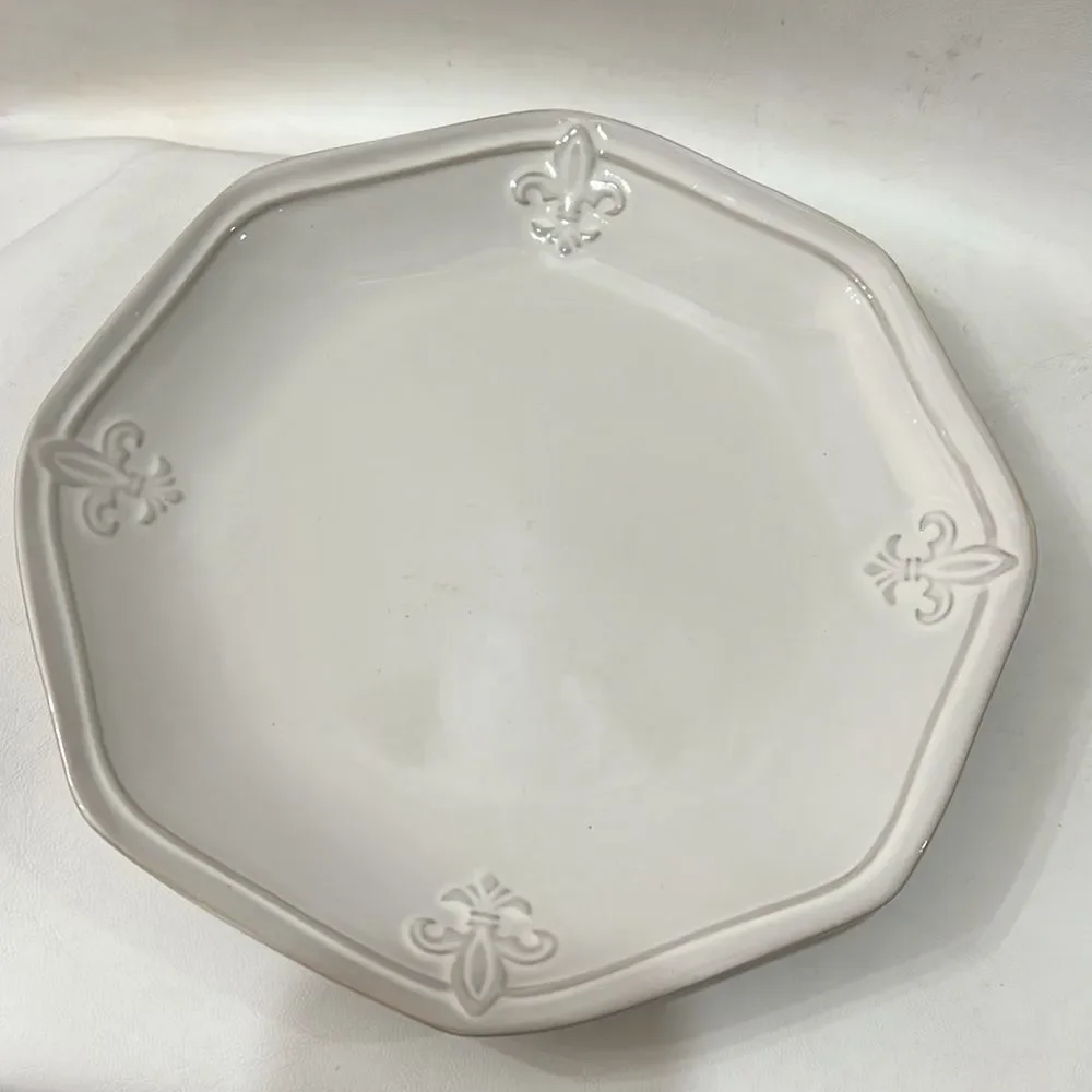 Better Homes And Gardens White Gray Octagonal Dinnerware 10 1/4 in X 1 1/4 Tall